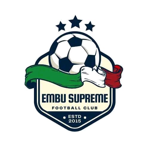 Embu Supreme Football Club Logo Design Powerful football logo design for Embu Supreme Football Club incorporating modern graphics and vibrant colors symbolizing unity and performance.