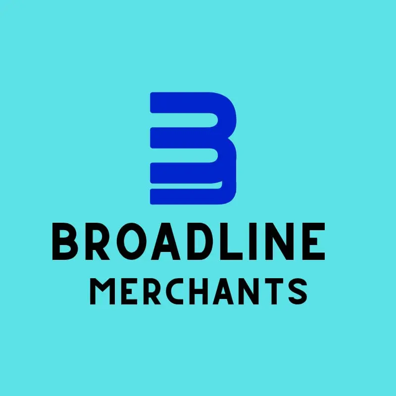 Broadline Merchants Logo Design Professional logo design for Broadline Merchants, blending bold typography and modern icons to represent reliability and business strength.