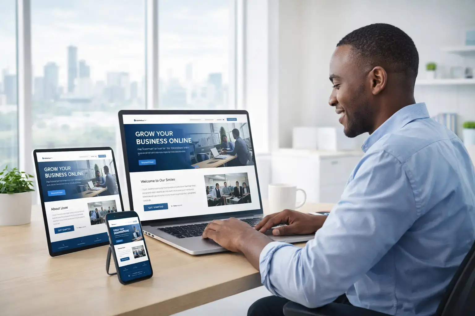 Affordable web design services for small businesses in Kenya with responsive website design on mobile, tablet, and desktop