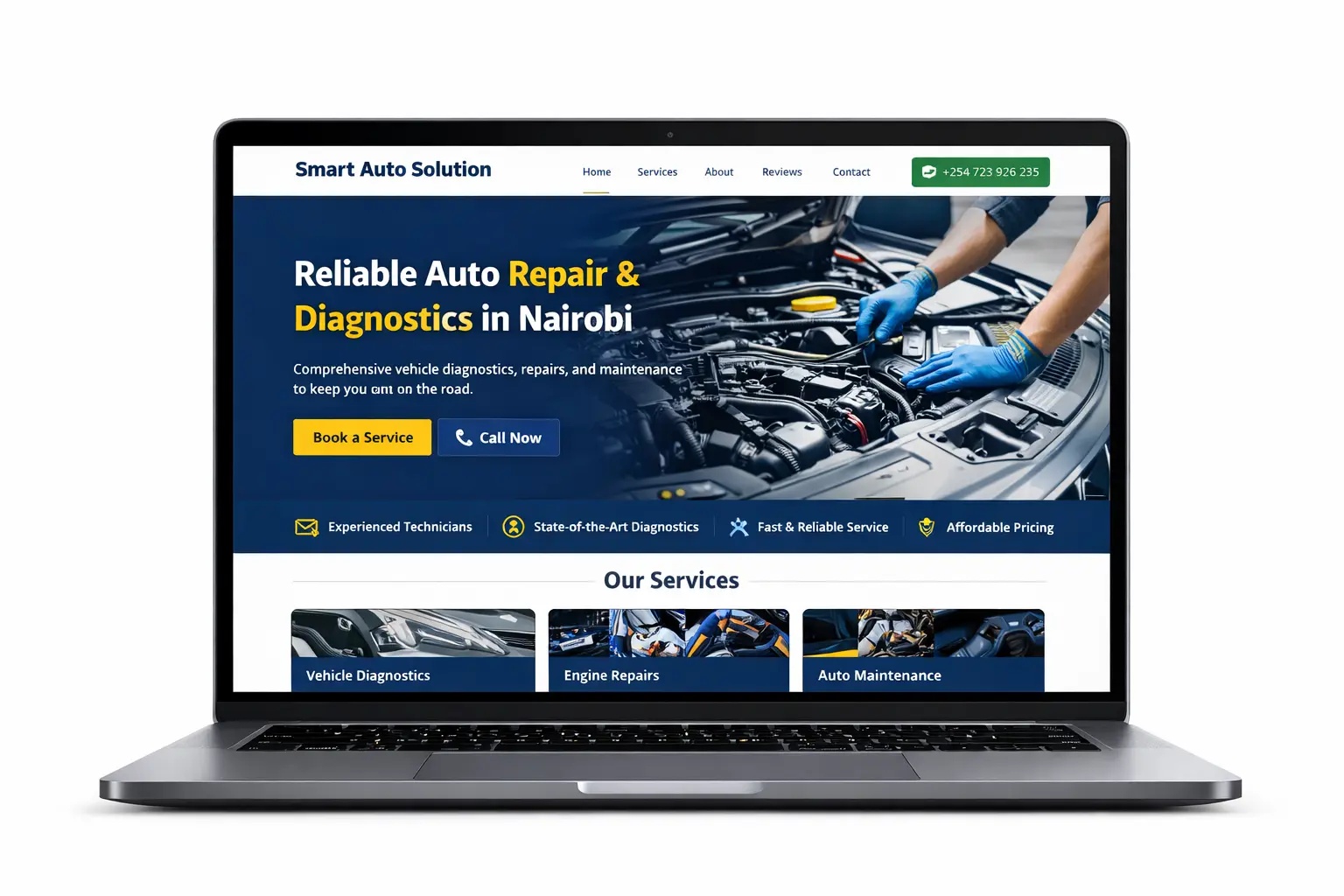 Automotive garage website